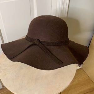 Brown Felt Floppy Hat